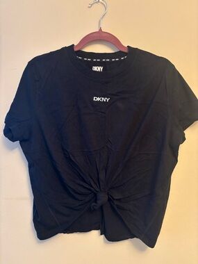DKNY Sport Black Logo Crew Neck Tee